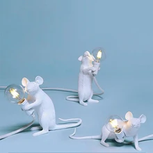 

Modern Lights Resin Animal Rat Mouse Desk Lamp Small Mini Mouse Cute LED Night Lights Home Decoration Table Lights Bedside Lamp