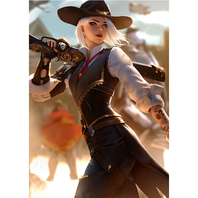 Cool Woman Bandit Overwatch Girl Ash Canvas Painting Custom Print Video Game Comics Anime Art Poster Wall Pictures For Mans Room Painting Calligraphy Aliexpress