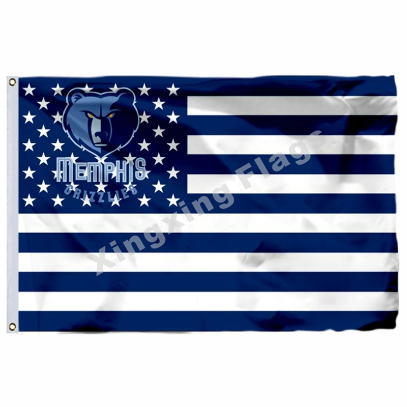 Мемфис флаг Grizzlies 3ft X 5ft полиэстер Мемфис баннер летающие Размеры № 4 90X150 см Изготовленный На Заказ Флаг