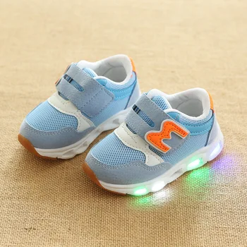 

Kids Toddler Led light shoes Glowing Sneakers Children Hook Loop Fashion Luminous Shoes For Girls Boys Children's Shoes 21-30