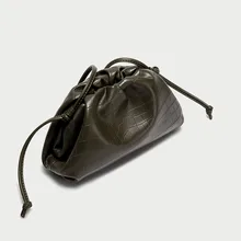 Подгонянная сумка, женская сумка-Кроссбоди из натуральной кожи, модный клатч, вечерняя, вечерняя, с узором «крокодиловая кожа», с рюшами, облачная сумка