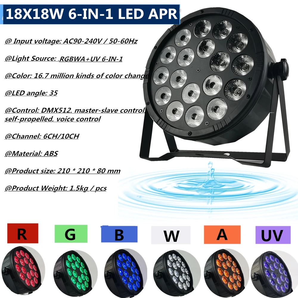 Mini Testa Mobile LED 50W | RGBWA/UV 6 In 1 | Con DMX | Per Discoteca E Eventi - Foto 7