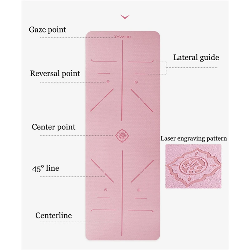1830*660*6mm TPE Yoga Mat with Position Line Non Slip Carpet Mat For Beginner Environmental Fitness Gymnastics Mats
