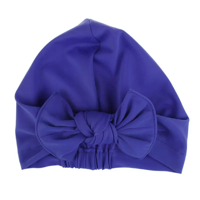 

Toddler Baby Children Swimming Cap Bright Solid Color Pleated Twist Bowknot Sports Newborn Beanie Stretchy Bath Sun Hat 0-6T