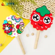 Дерево Изобразительное искусство ручной работы боковой барабан белая основа для детей DIY граффити погремушка креативный 10 юаней ручной работы цветной рисунок в