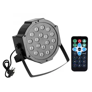 

18 LED Light RGB 7 CH Stage Lighting DMX512 with Remote Control KTV Bars Party Flat Par Lamp US Colorful Light Bar Club Stage