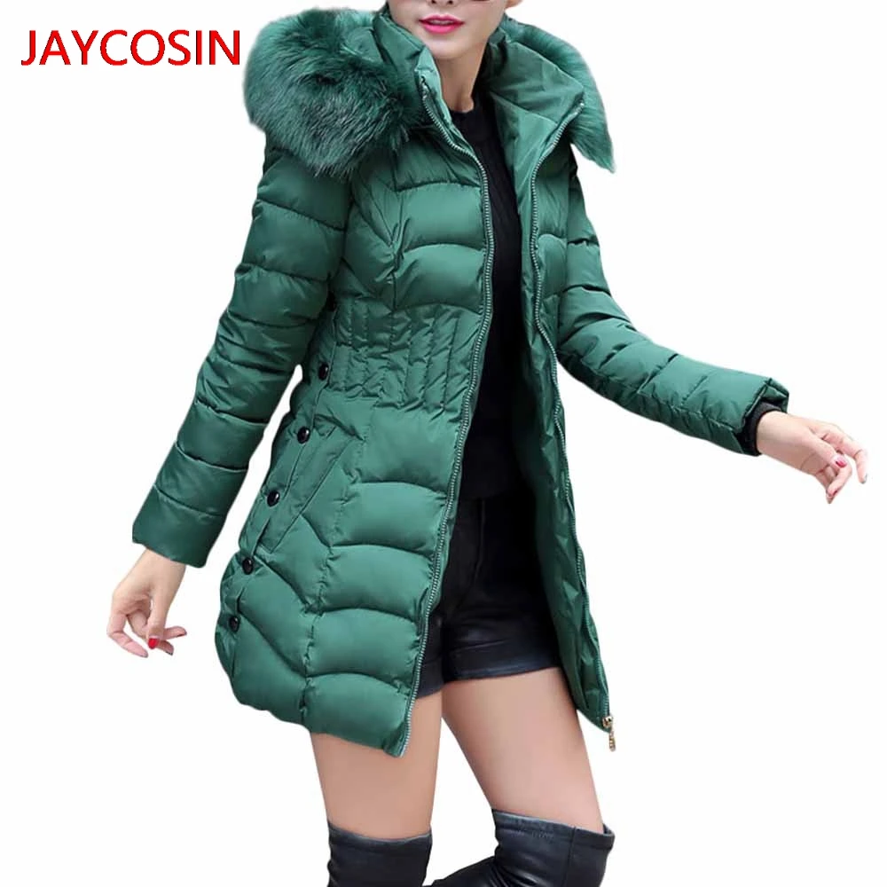 JAYCOSIN женские парки женские зимние длинные пуховики из хлопка Дамская парка пальто с капюшоном стеганая куртка Верхняя одежда Лидер продаж L400826