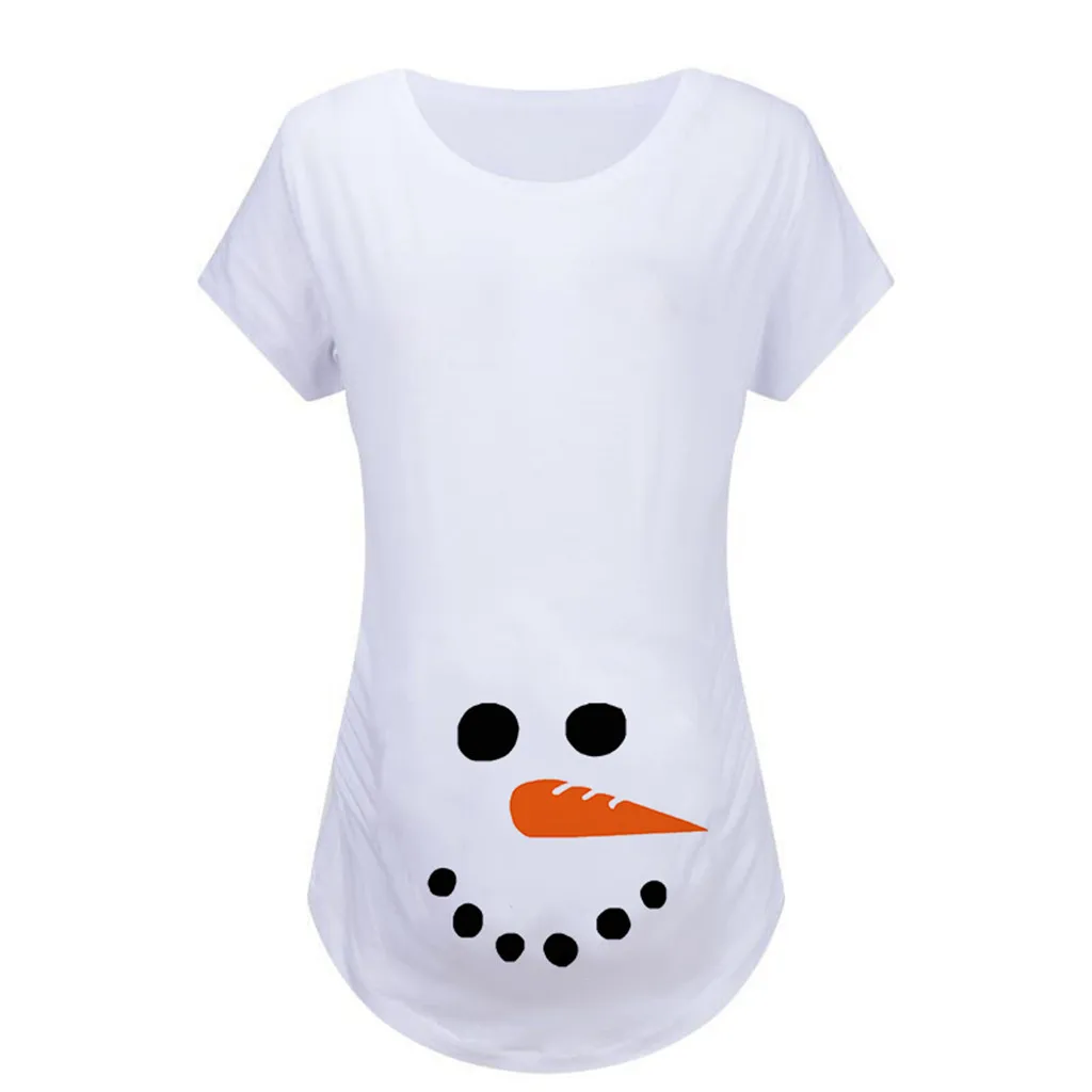 maternity maternidad pregnant maternidade ropa para embarazada Christmas Halloween Short Sleeve Cartoon S-2XL худи женские дл Z4