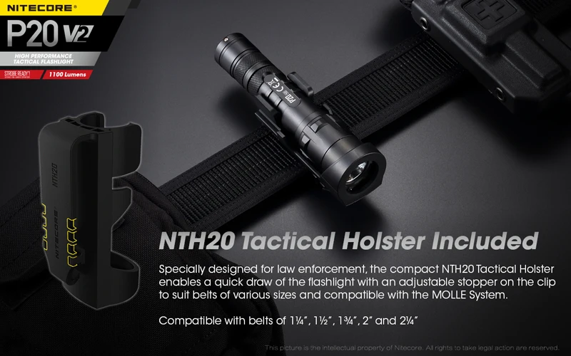 NITECORE P20 V2 1100 Lumens Tactical Flashlight (15)