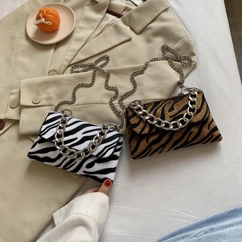 

Fashion Women Shoulder Messenger Bag Ladies Animal Print Plush Crossbody Bags Female Small Handbags Purse