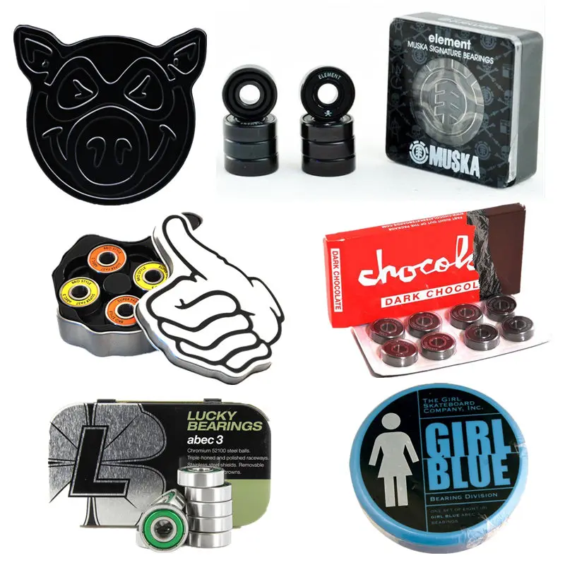 8pcs/Box Skateboard Bearings ABEC-7/-5/-3 Single Shield Sealed Bearing for Longboard Scooter Roller Skates Bearing 7 Balls
