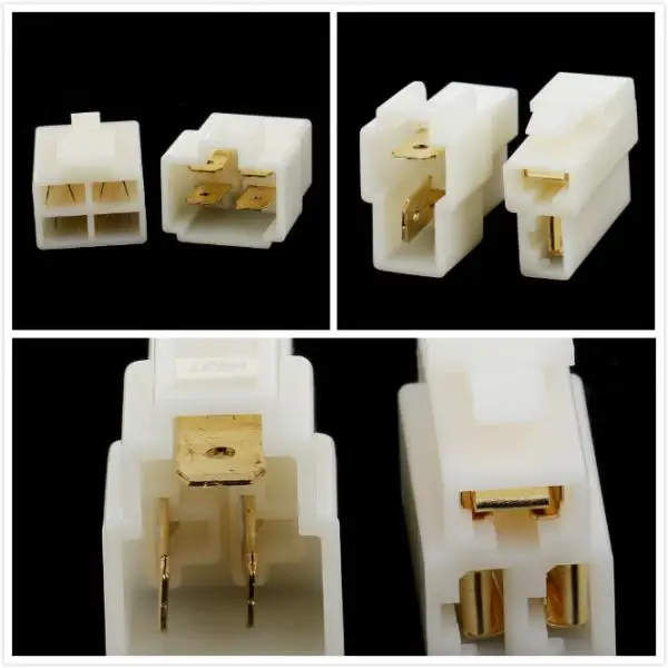 30 Kits 6.3mm 2 3 4 PIN Brass Crimp Terminal Cable Locking Tab Spade Connector