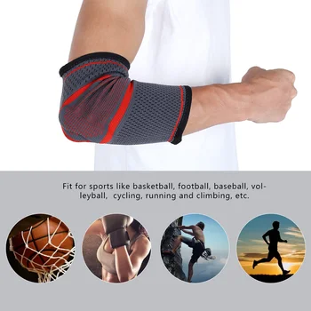 

1 Pair Unsex Silicone Arm Protective Pad Protects The Elbow Knitted Breathable Fitness