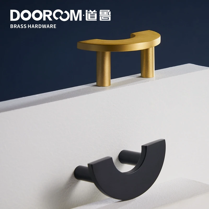 Латунные мебельные ручки Dooroom современные легкие Роскошные полукруглые для