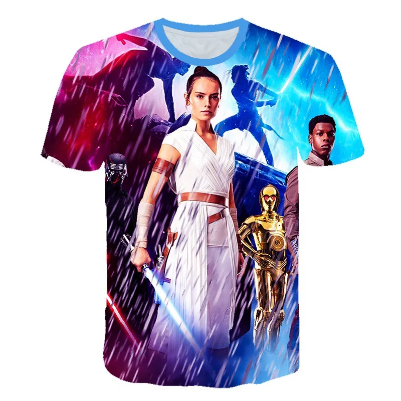 Новая футболка «Звездные войны», «взлет Скайуокера» Детские футболки с короткими рукавами и 3D рисунком для взрослых, Повседневная футболка детская футболка мужская уличная одежда