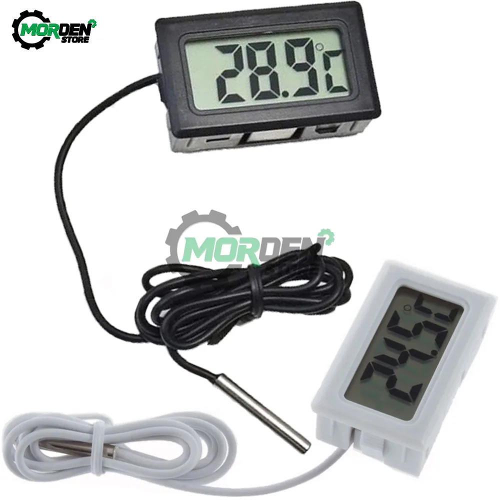 1m LCD Digital Thermometer Car Fridge Freezer Aquarium Temperature Detector Monitor Tester Sensor Probe Black/White