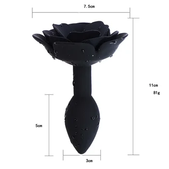Anal Plug Sex Toys Silicone Smooth Steel Butt Plug Rose Flower Jewelry Anus Expander For Women/Man Anal Dildo Adults Sex Shop 6