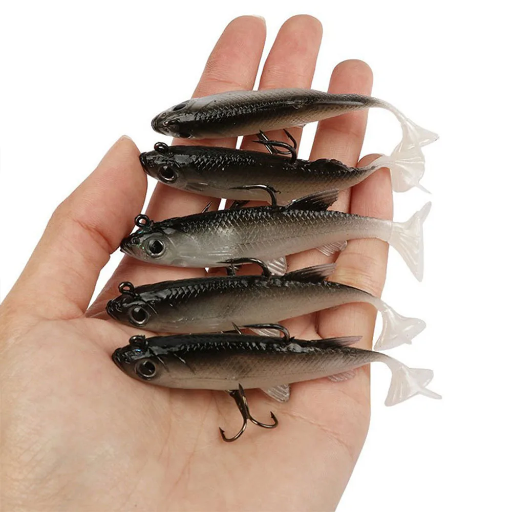 5Pcs Fishing Lures Soft Lure 8cm 13g Lifelike Artificial Bait Lead-clad Fake  Bait Tackle Wobblers Swimbait Sea Fishing Goods