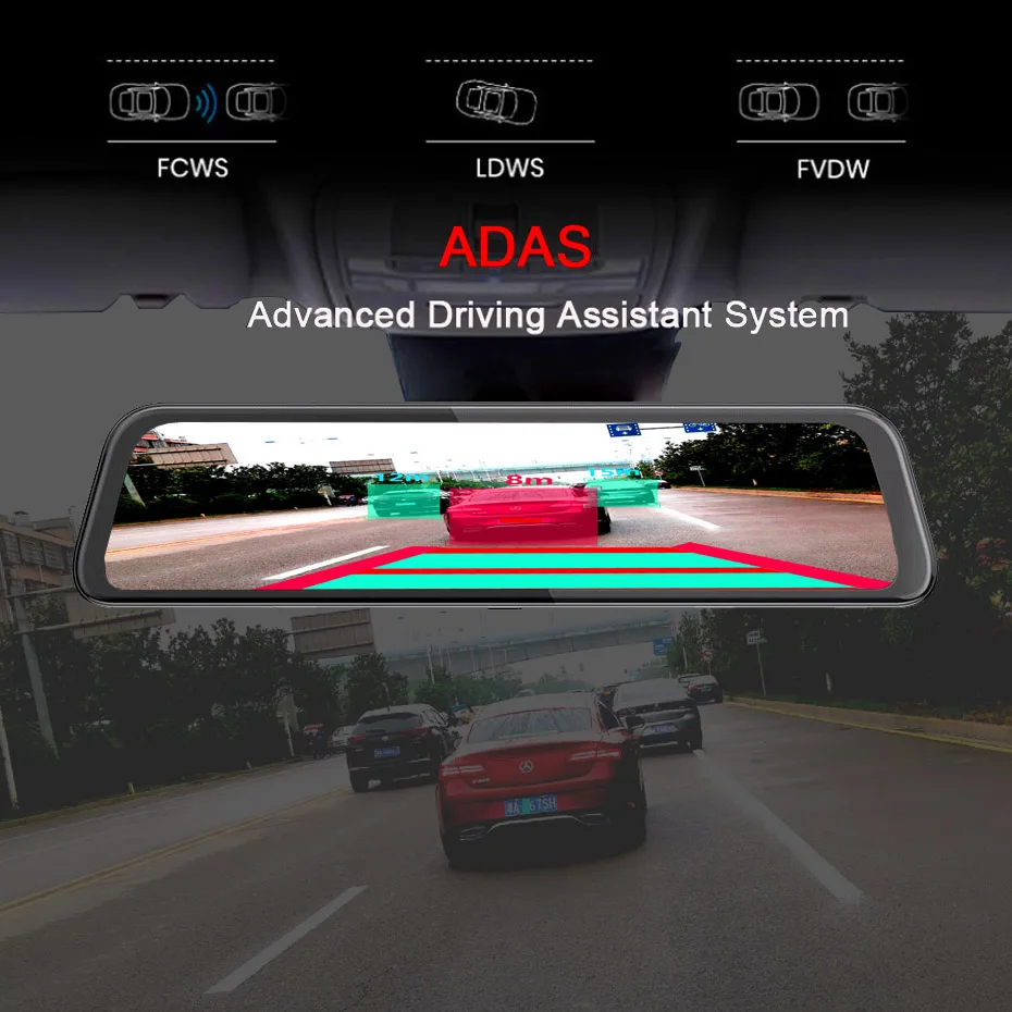 WHEXUNE 1" зеркало заднего вида 4G Android 8,1 dash камера 2G ram 3 2G rom gps навигация автомобильный видеорегистратор ADAS WiFi ночное видение