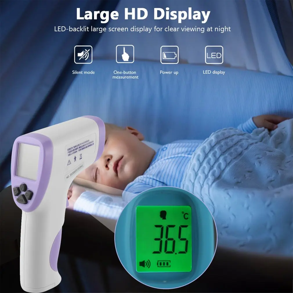 

Hti HT-820D Handheld Infrared Thermometer High Precision Portable Thermometer Non-Contact Body Infrared Thermometer