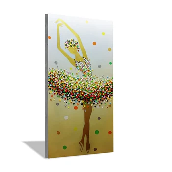 

Hand Painted 3D flower painting Ballet Dancer Picture Hand Painted Modern Abstract Palette Knife Oil Painting On Canvas Wall Art