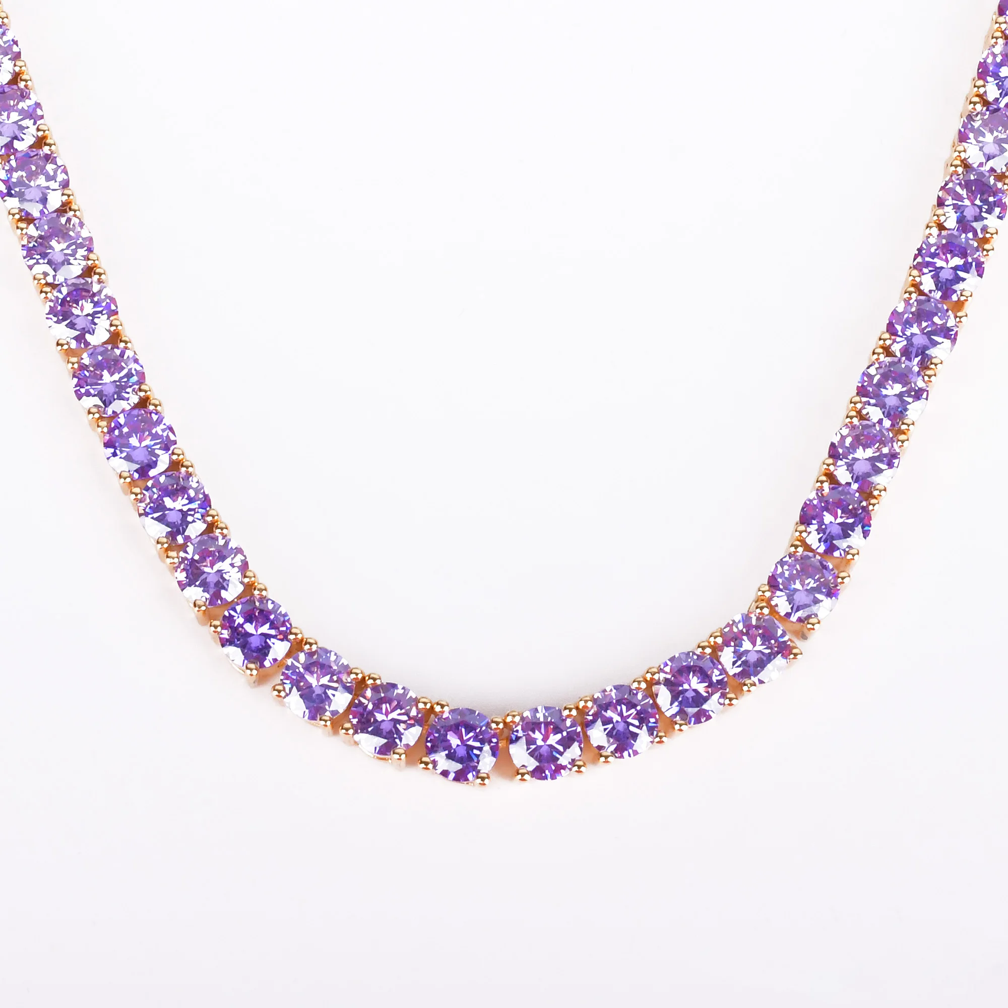 Pure Gold Jewelry|unisex 24k Gold Plated Tennis Chain