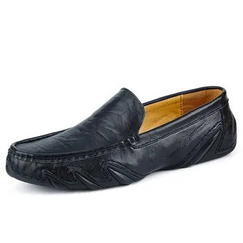 Men Leather Casual Slip On Shoes