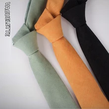 VAGUELETTE однотонные черные/красные/зеленые/розовые мужские галстуки для мужчин хлопок ручной работы узкий галстук 6,5 см мужские галстуки