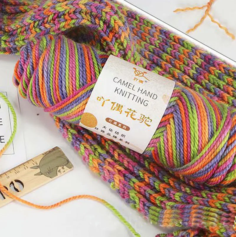 1pc 100g Wool Blends Cotton Yarn Lanas Para Tejer Envio Gratis Tricot Yarn  Crochet Knitting Colorful