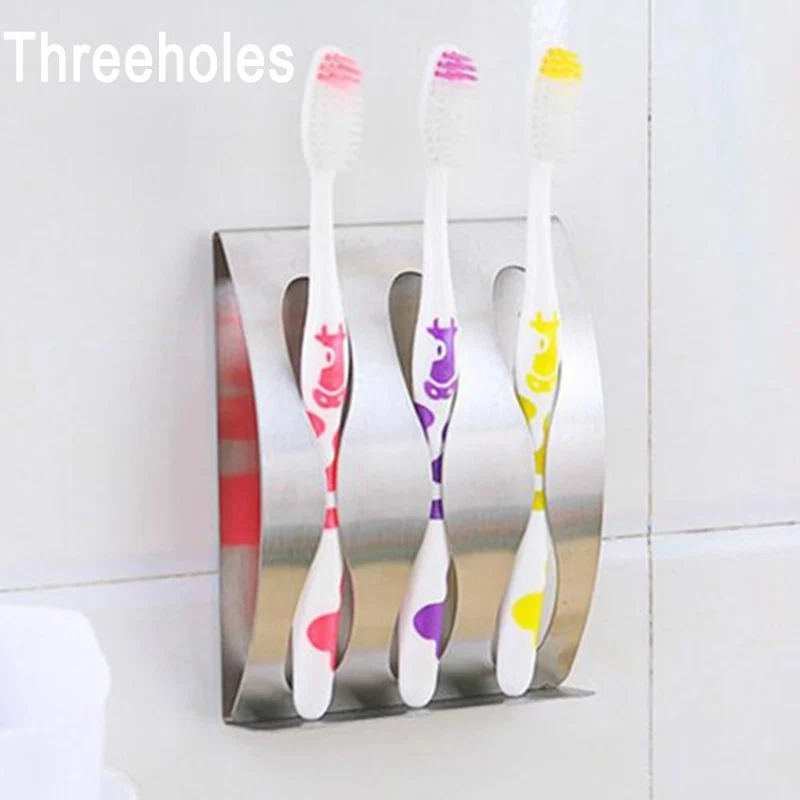 Горячая нержавеющая сталь настенное крепление держатель зубной щетки 3/2 отверстие самоклеящаяся зубная щетка Органайзер коробка LSF99