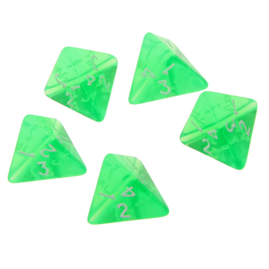 5pcs 4 Sided D4 Dice for Playing TRPG Dungeons and Dragons D&D RPG Board Game Favours and Math Teaching Lovers