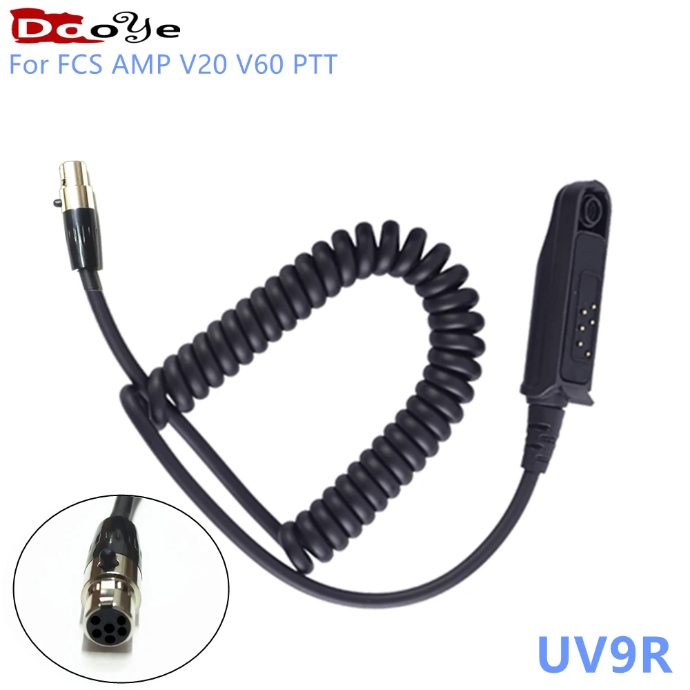 For FCS AMP Tactical Headset V20 V60 PTT Connects Cable Adaptor，Connector Standard KN6 to BAOFENG UV-9R 9RPLUS UVXR  GT-3WP R760