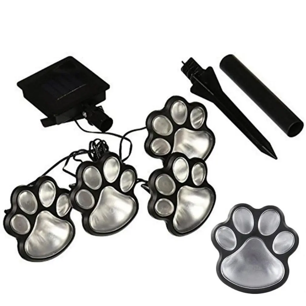 

Led Outdoor Solar Light Waterproof Electrical Bear Animal Paw Print Lights Garden Pathway Decoration Lantern Lamp
