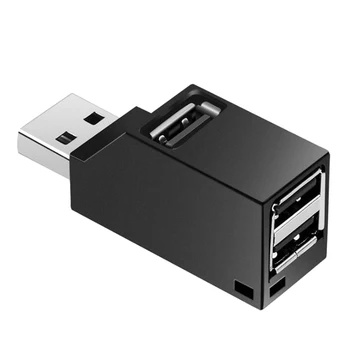 

3Pcs Mini 3 Ports USB Hub High Speed Data Transfer Splitter Box Adapter for Laptop EM88