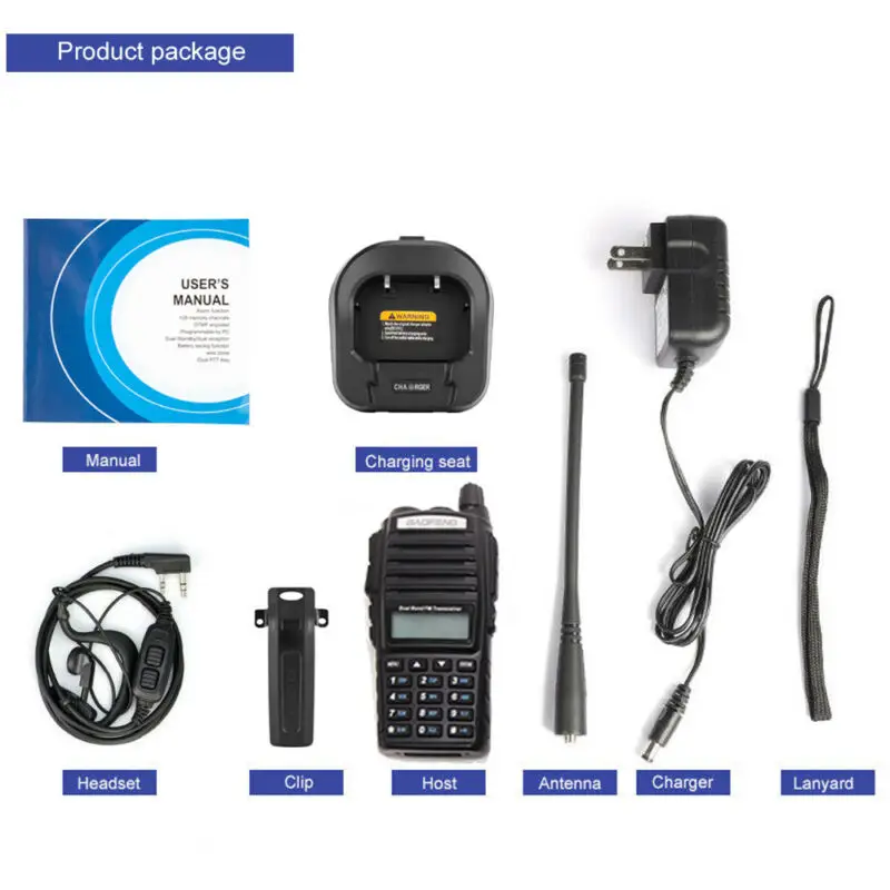 Рация BaoFeng UV-82 Двухдиапазонная 136-174/400-520 MHz FM Ham двухстороннее радио, приемопередатчик, рация