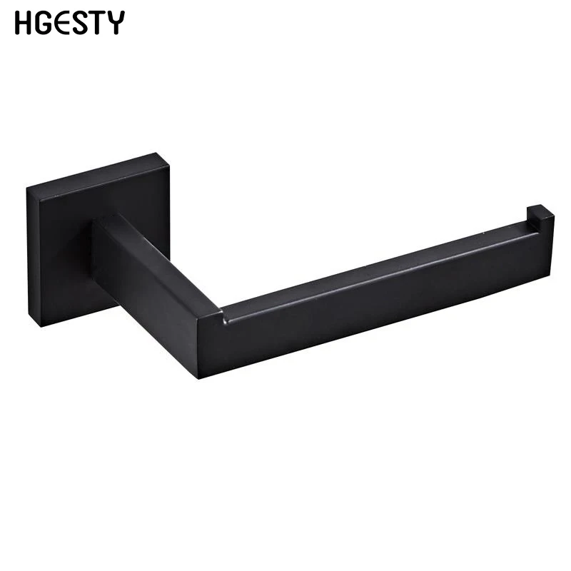 Stainless Steel Toilet Paper Holder Black Wall Mounted Bathroom Tissue