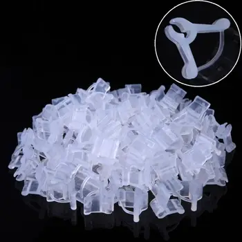 

100 pcs/Pack Mini Transparent Plastic Grafting Clips Tomato Clips Plant Supports Connects Vines Plants Seeding Grafting Clips