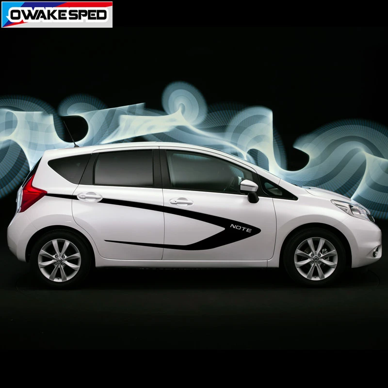 Racing Sport Stripes For Nissan Note NISMO S POWER 2014-2017 Car Styling Door Side Sticker Auto Body Decor Vinyl Decals (4)