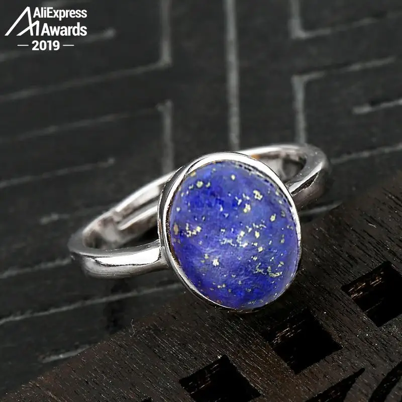 Sterling Lapis Lazuli dome ring size 8 Lapis has silver streaks closed back signed 925 GSI China