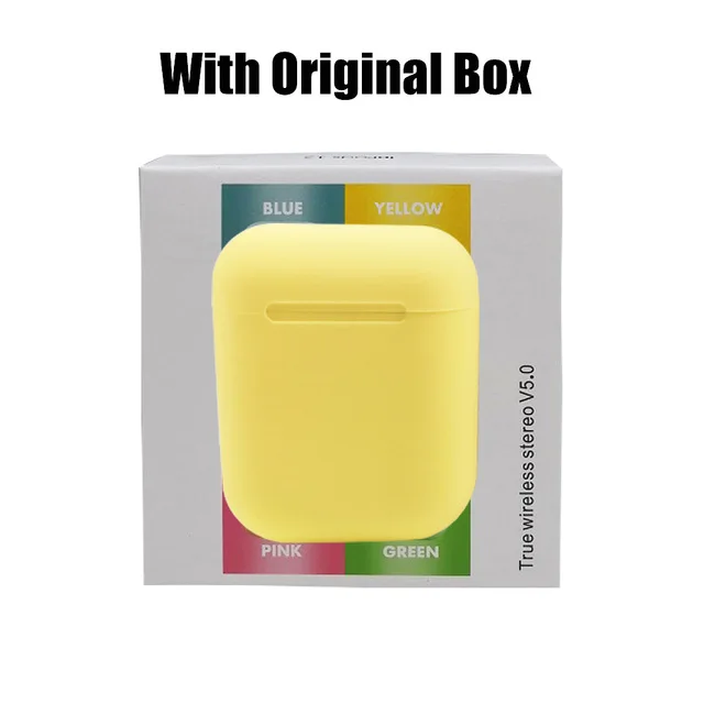 Оригинальные Macaron Inpods12 Bluetooth наушники 5,0 HIFI бас наушники беспроводные Bluetooth наушники для смартфона спортивные наушники - Цвет: yellow earphone