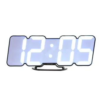 

3D LED Wall Clock Modern Design Digital Table Clock 115 Colors Voice Control Alarm Night Light Clock USB/AAA Powered Clock Watch