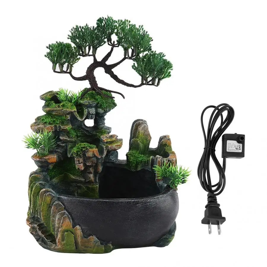 

Nordic Figurine Desktop Fountain Waterfall Small Rockery Humidifier Home Desk Decoration Resin Waterfall Desktop Fountain