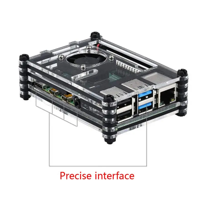 1Set Transparent Acrylic Case Enclosure with Cooling System External Fan Heatsink Screwdriver for Raspberry Pi 4 Model B 1Set Transparent Acrylic Case Enclosure with Cooling System External Fan Heatsink Screwdriver for Raspberry Pi 4 Model B
