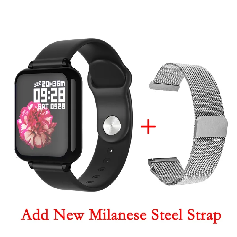 add silver steel Torntisc дропшиппинг B57 женские Смарт-часы для Android Apple Watch пульсометр кровяное давление Hero Band 3 умные часы для мужчин - Цвет: add silver steel