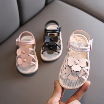 

Summer Style Toddler Sandals Children Sandals Girls Princess Flower Solid Baby Girls Sandal Kids Size 21-25