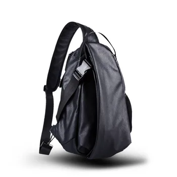 

Men High Capacity Outdoor Sports Chest High Quality Pu Leather Single Shoulder Crossbody Bag Casual Solid Color Messenger Bag