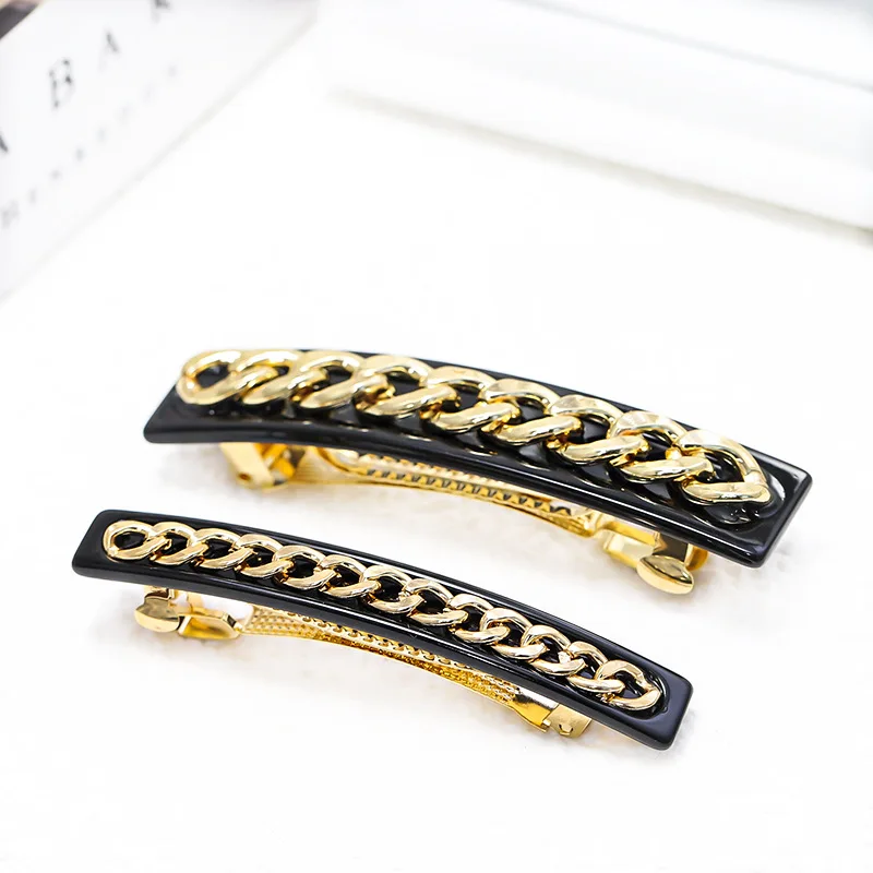 Горячая модная Заколка-пряжка зажим для волос ручной работы золотые металлические аксессуары для волос ювелирные изделия для волос