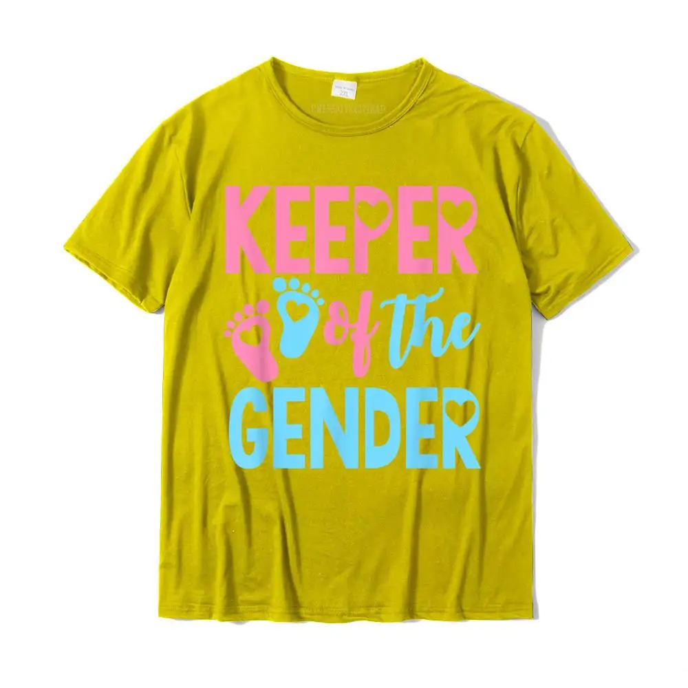 Party T-Shirt for Male Cool Labor Day Tops Tees Short Sleeve New Arrival Casual Tops T Shirt Round Collar Pure Cotton Keeper of Gender reveal party idea baby announcement Shirt T-Shirt__MZ15241 yellow