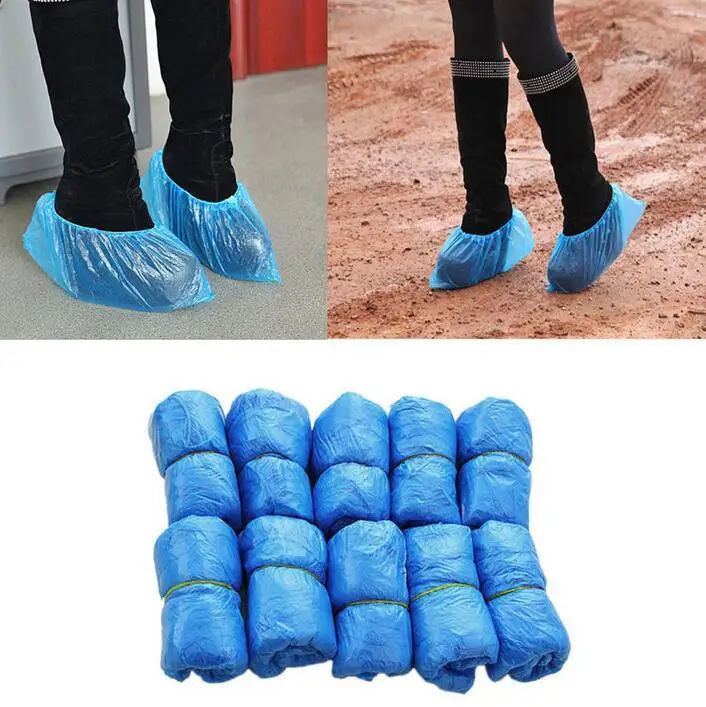 Hot sale Medical Waterproof Anti Slip Boot Covers Plastic Disposable Shoe Covers Overshoes Safety Rain Boots rain shoes cover