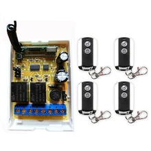 Dc12v dc24v 2ch canais 2 ch rf sistema de interruptor controle remoto sem fio, receptor + metal transmissor portas garagem persianas